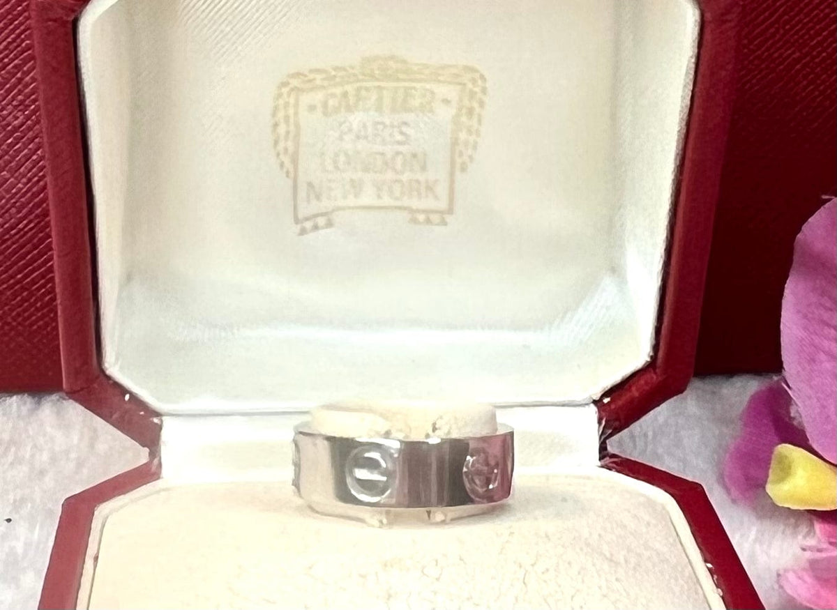 Cartier 18KT White Gold Love Ring Size 49