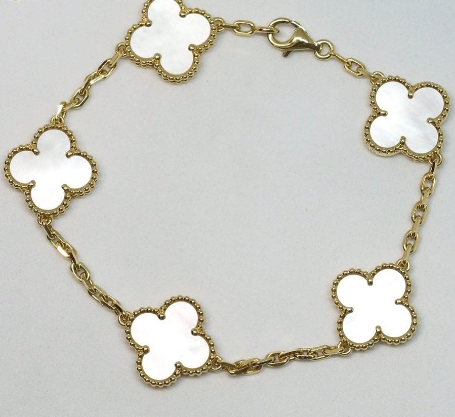 Van Cleef & Arpels (VCA) Vintage Alhambra Mother of Pearl 5 Motif Bracelet
