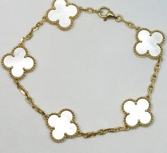 Van Cleef & Arpels (VCA) Vintage Alhambra Mother of Pearl 5 Motif Bracelet