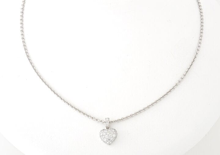 Cartier Full Diamond Paved Heart Necklace