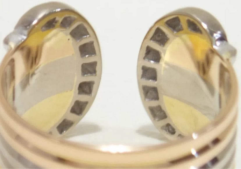 Cartier Diamond Double 2C de Trinity 18KT Gold Ring Size 5