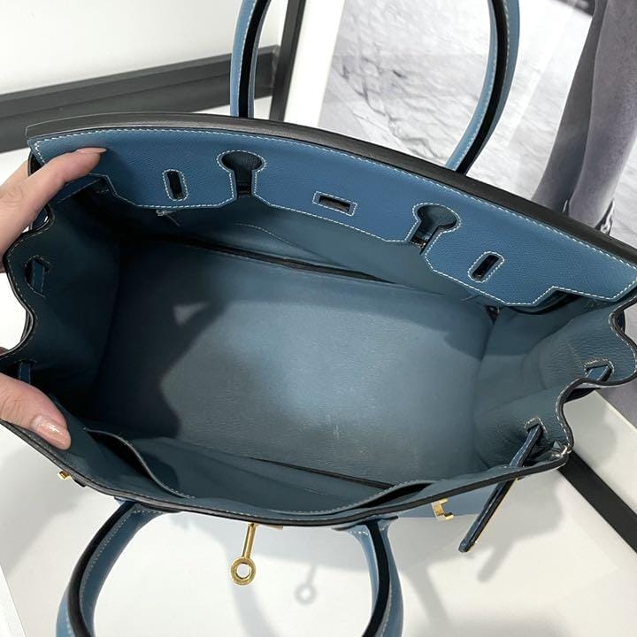 HermÃ¨s 30 Bleu Jean Birkin Epsom Leather Bag