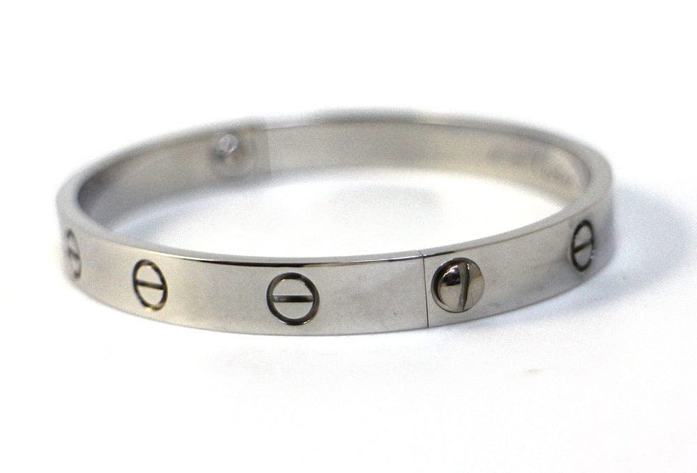 Cartier 18KT White Gold Love Bracelet Size 17