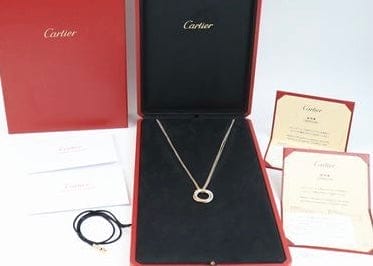 Cartier Trinity Diamond 18KT Tri-Gold Necklace Chain & Pendant