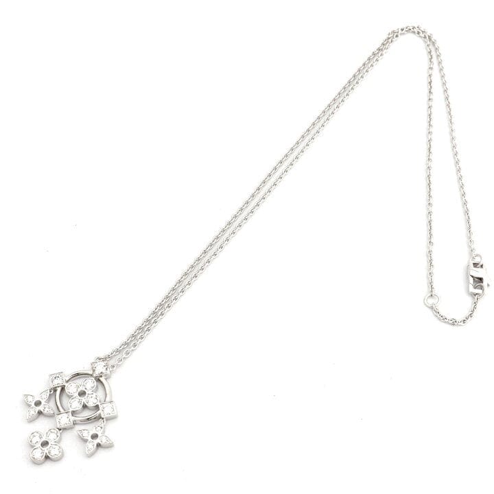 Louis Vuitton Diamond Pendantiff de Dantil 18KT White Gold Necklace & Pendant