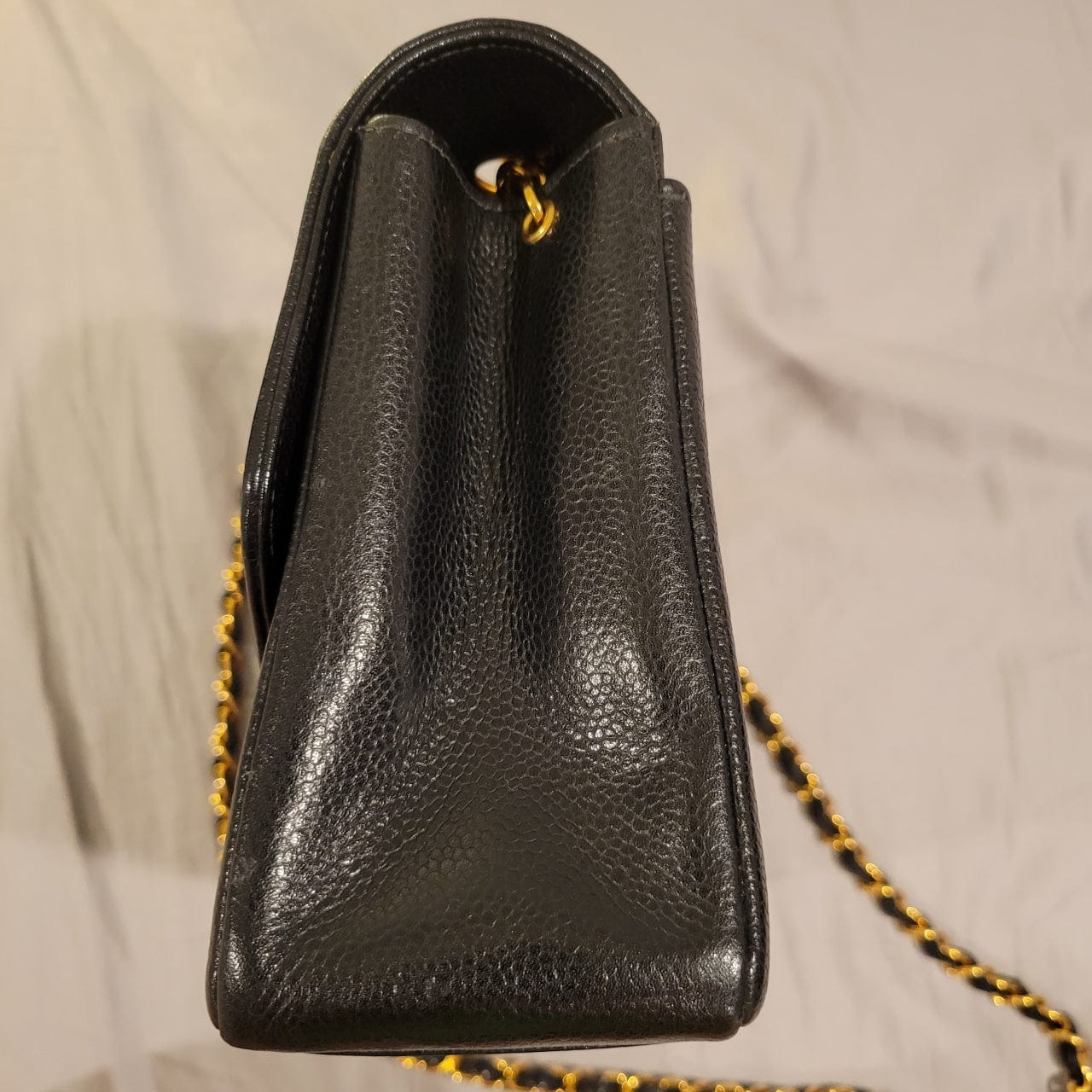 CHANEL Caviar Diana Classic Flap 24KT Gold Hardware Handbag