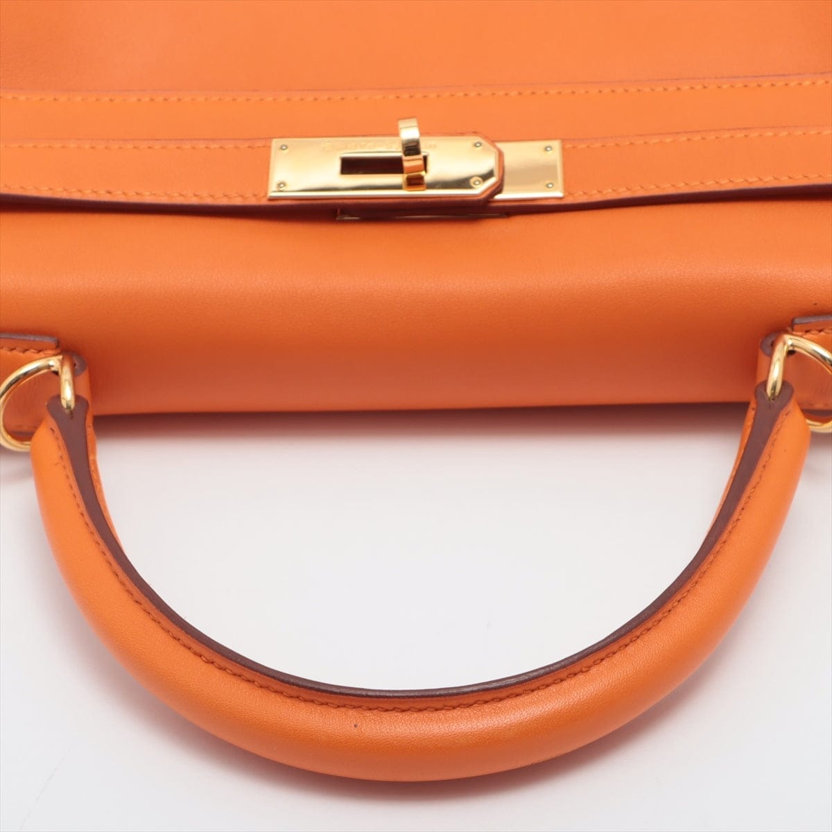 HermÃ¨s Kelly 28 Taurrilon Clemence Orange Leather Gold Hardware Bag Satchel