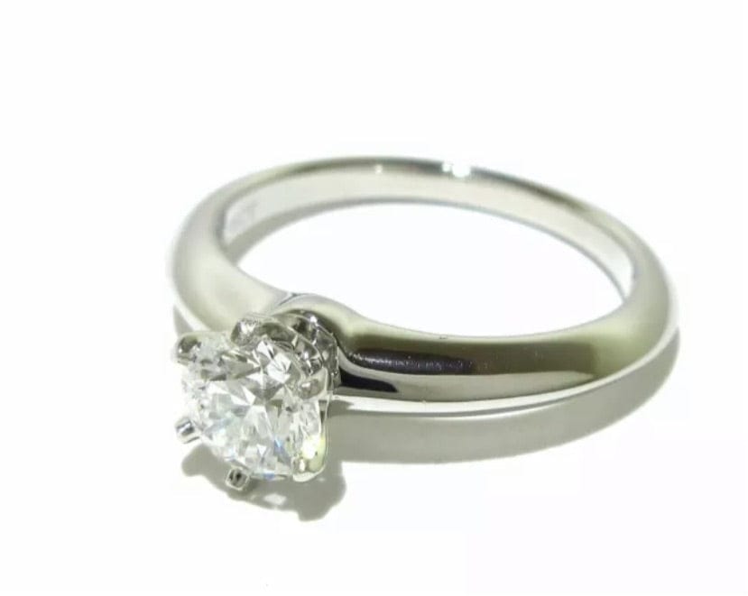 Tiffany & Co. Diamond Solitaire .58ct Platinum Engagement / Wedding Ring Size 5.5