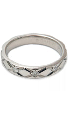 CHANEL PT950 Platinum & Diamonds Matelasse Ring