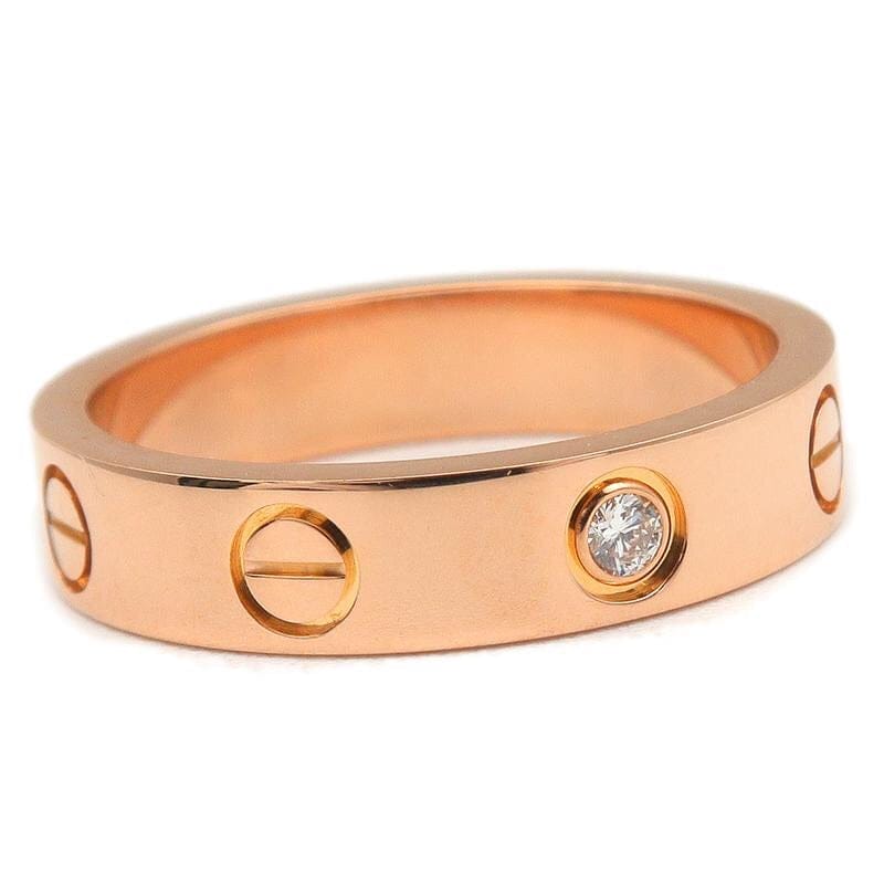 Cartier Mini 1P Diamond Love Ring Rose Gold US 5