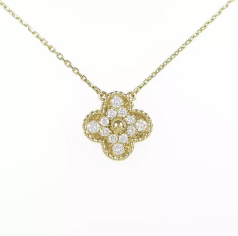 Van Cleef & Arpels Diamond Vintage Alhambra Yellow Gold Necklace