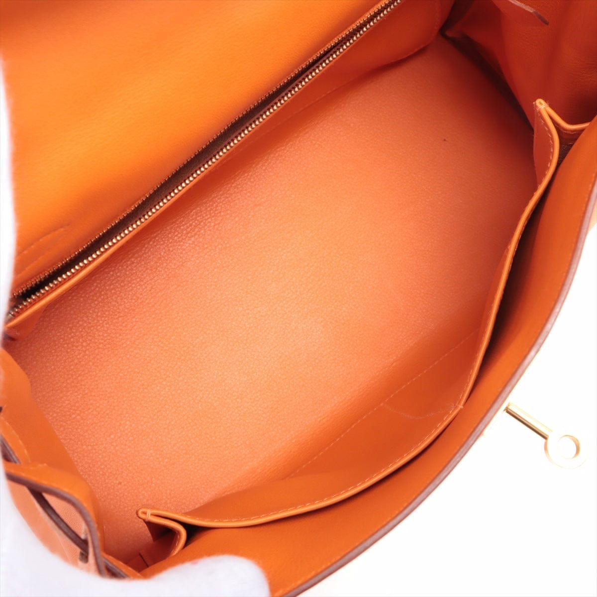 HermÃ¨s Kelly 28 Taurrilon Clemence Orange Leather Gold Hardware Bag Satchel