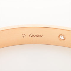 Cartier 4 Diamond 18KT Rose Gold Love Bracelet, Size 17, New Screw Model