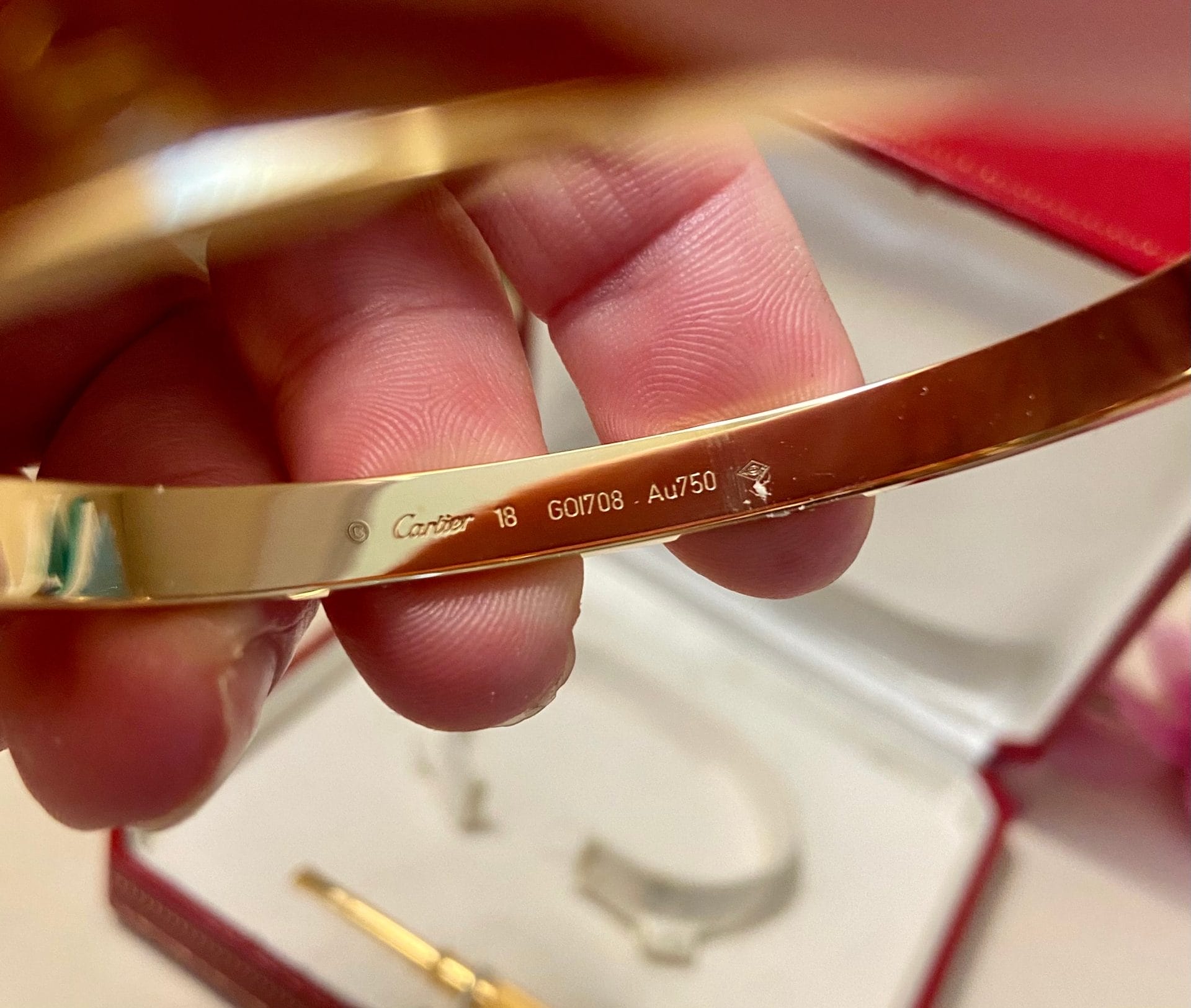Cartier 18KT Yellow Gold Love Bracelet Size 19
