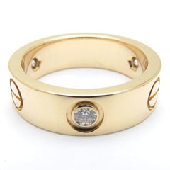 Cartier 3P Diamond Yellow Gold Love Ring #51/ 5.5