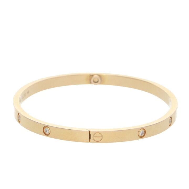 Cartier 10 Diamond 18KT Rose Gold Small/ Thin Love Bracelet