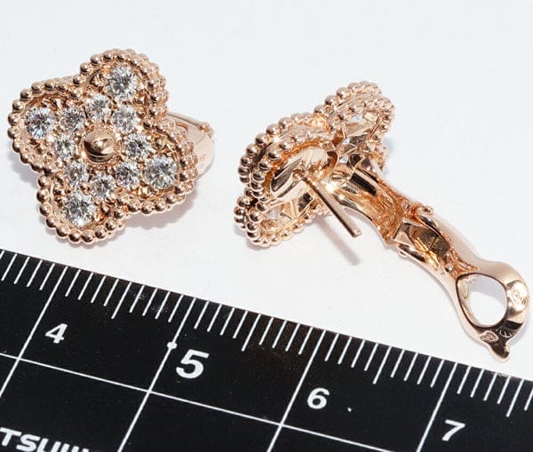 Van Cleef & Arpels Diamond Vintage Alhambra Ear Studs