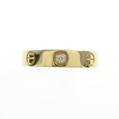 Cartier 1P Diamond 18KT Yellow Gold Love Ring Size 51/ 5.5