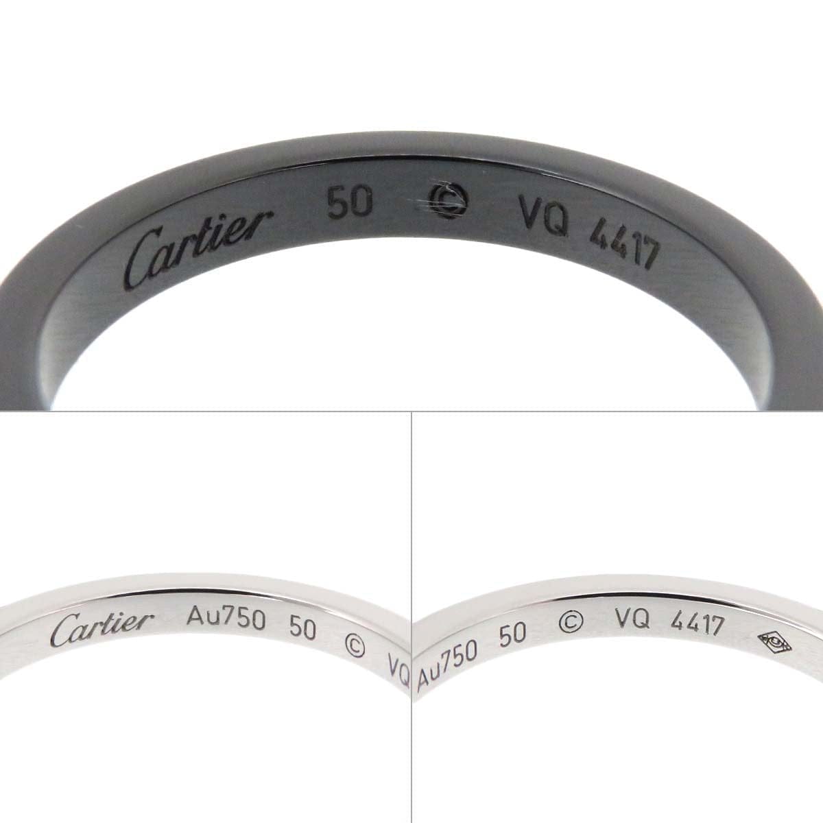 Cartier 3 Piece Diamond Ceramic Love Ring #50/ US 5