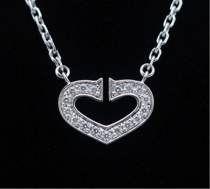 Cartier 2C de Cartier Heart Diamond 18KT White Gold Necklace