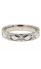 CHANEL PT950 Platinum & Diamonds Matelasse Ring