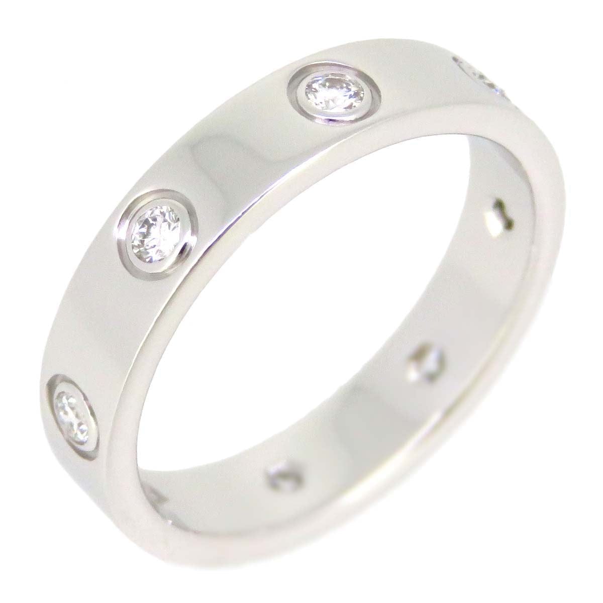 Cartier 8P Full Diamond Mini Wedding Love Ring 18KT White Gold #50/ 5