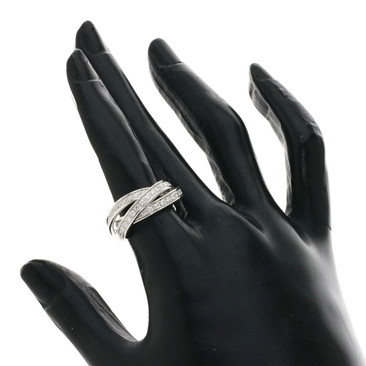 Cartier Diamond Trinity 18KT White Gold Ring Size #51/ US 5.5