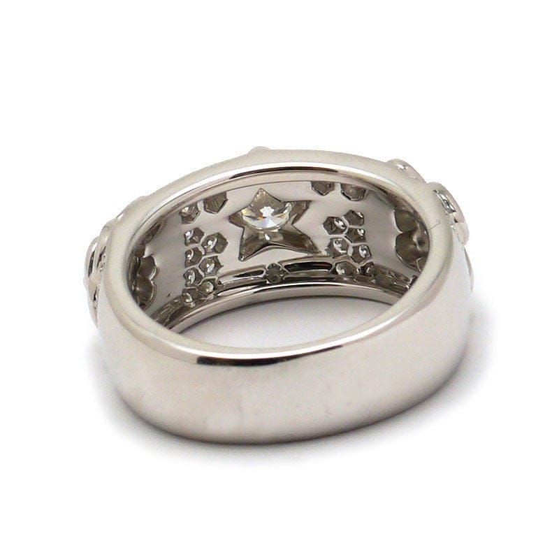 CHANEL Diamond-Paved 3 Symbol 18KT White Gold Ring