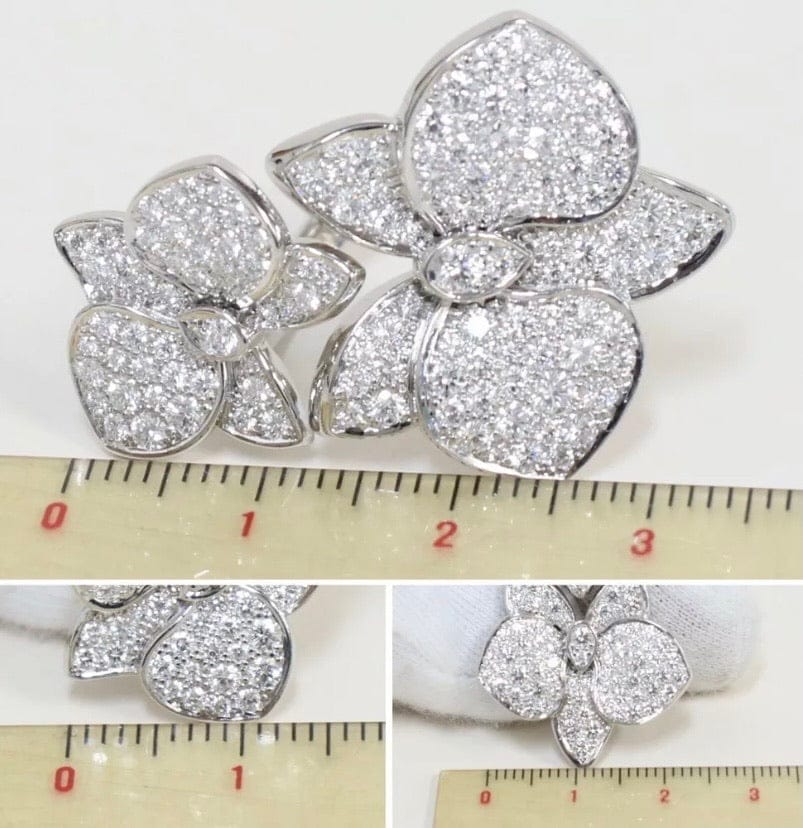 Cartier Caresse Dâ€™Orchidees Diamond-Paved 18KT White Gold Ring Size 52
