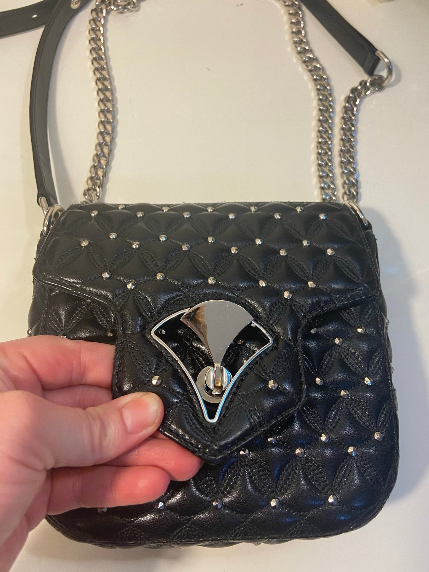Bvlgari Divaâ€™s Dream Black Quilted w/ Studs Crossbody Handbag