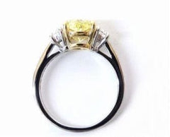 Tiffany & Co. 3.68ct Diamond Fancy Yellow Intense Platinum (Pt950) Ring