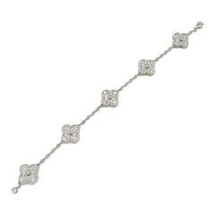 Van Cleef & Arpels Diamond-Paved Vintage Alhambra 18Kt White Gold Bracelet