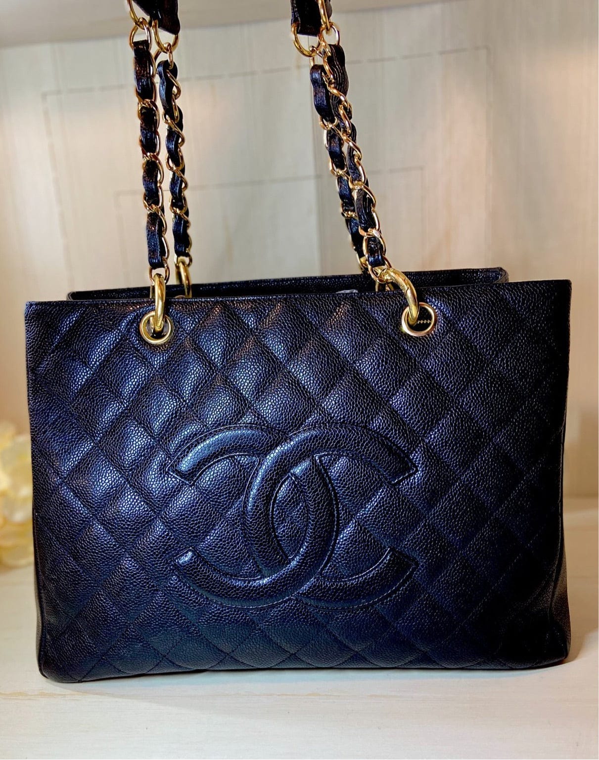 CHANEL GST Grand Shopper Tote Black Caviar Leather GHW Bag