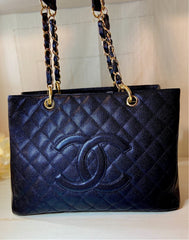 CHANEL GST Grand Shopper Tote Black Caviar Leather GHW Bag