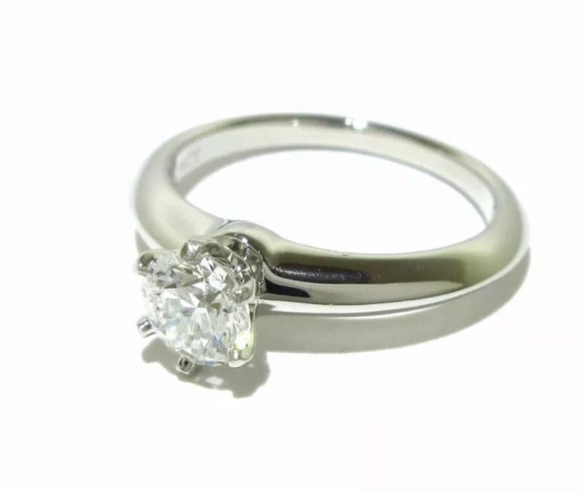 Tiffany & Co. Diamond Solitaire .58ct Platinum Engagement / Wedding Ring Size 5.5
