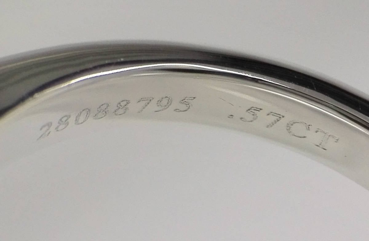 Tiffany & Co. Diamond .57ct Solitaire Platinum Pt950 Engagement/ Wedding Ring Size 5