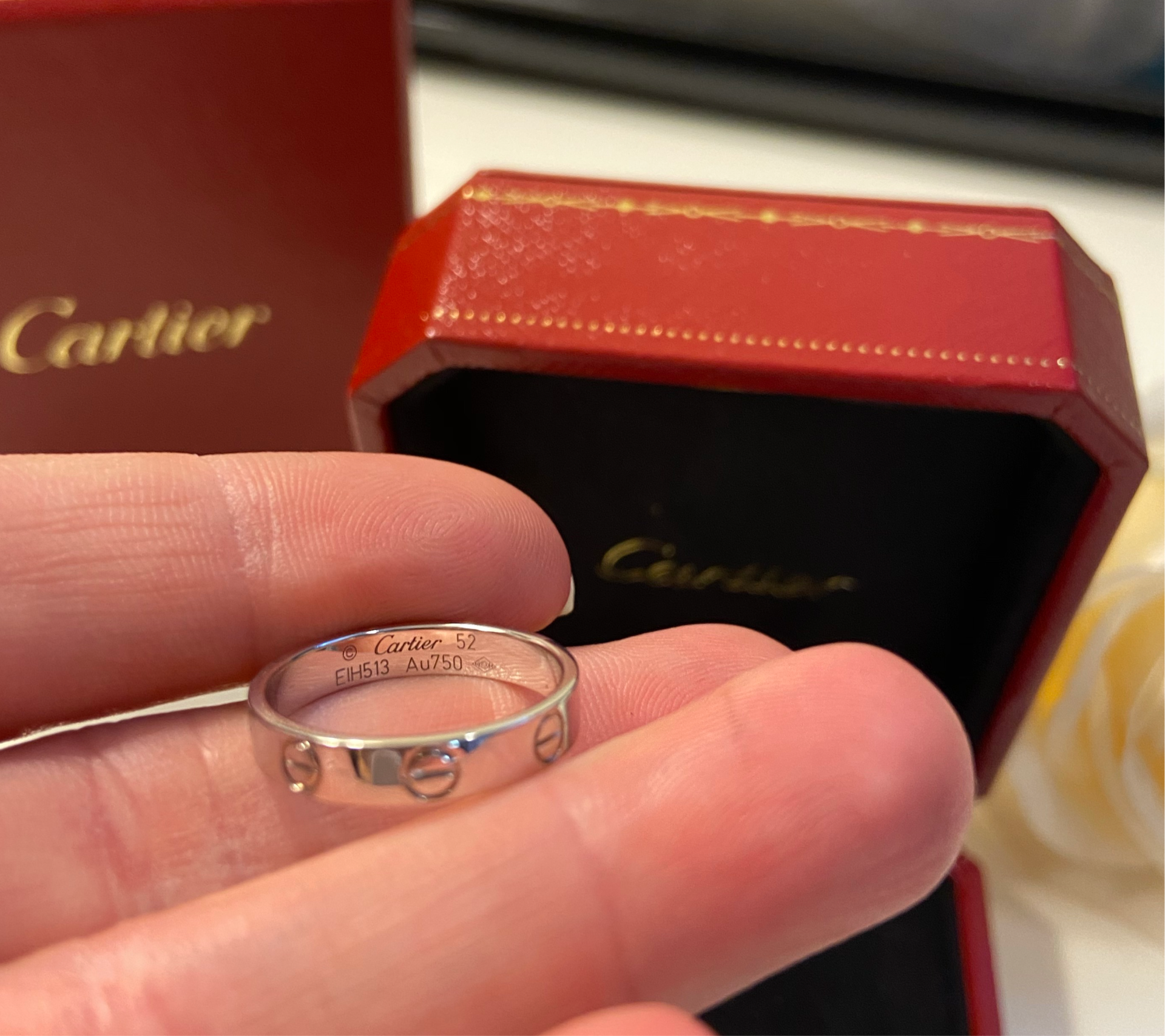 Cartier Mini/ Wedding Love Ring 18KT White Gold #52/6