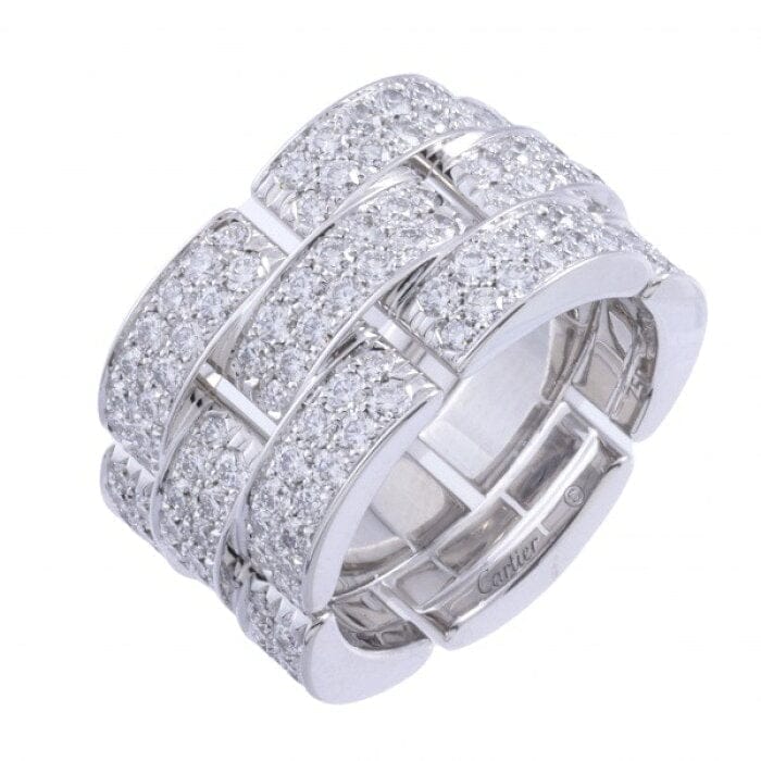 Cartier LM Diamond- Paved Maillon Panthere Ring, Size 57