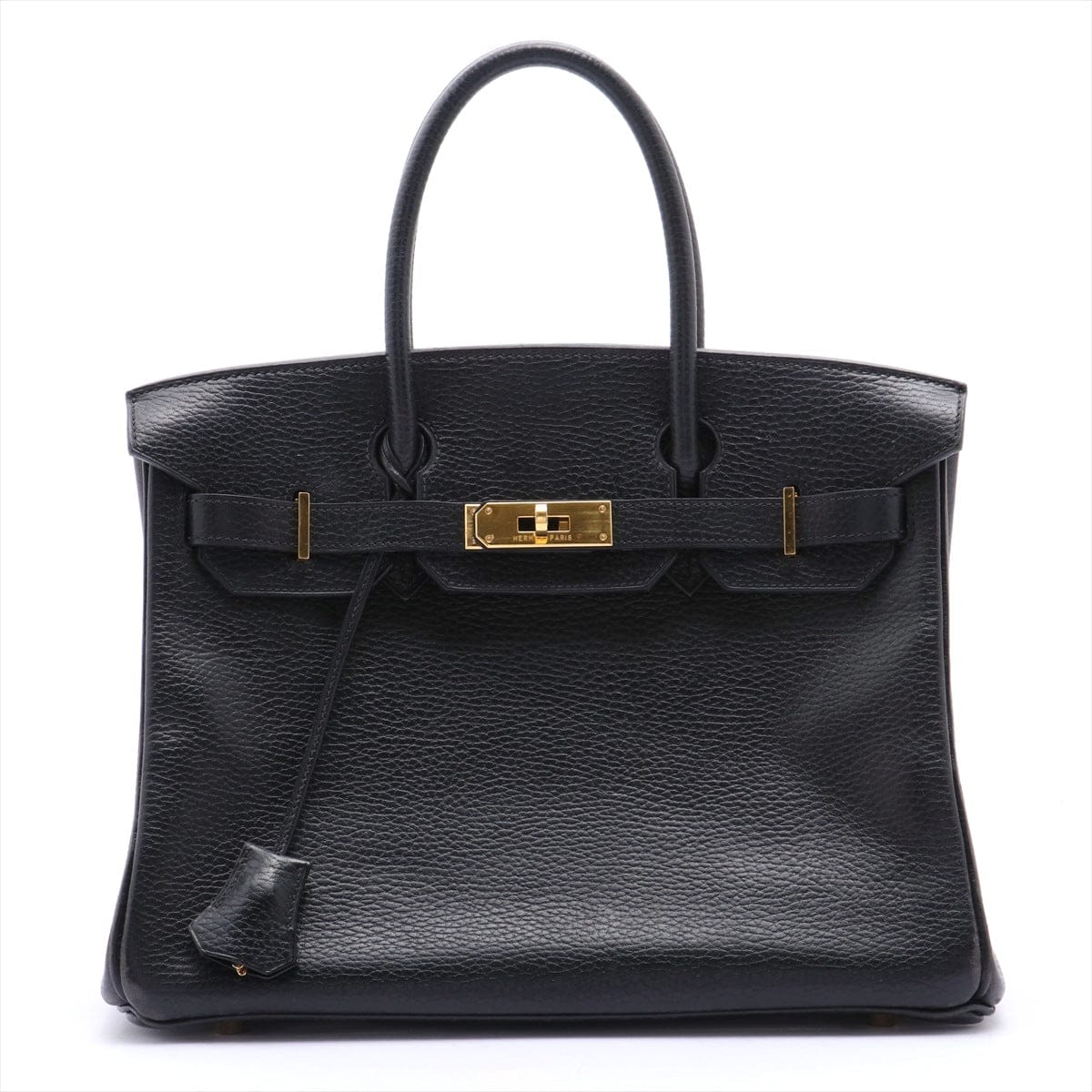 HermÃ¨s Birkin 30 Black Pebbled Leather Gold Harware