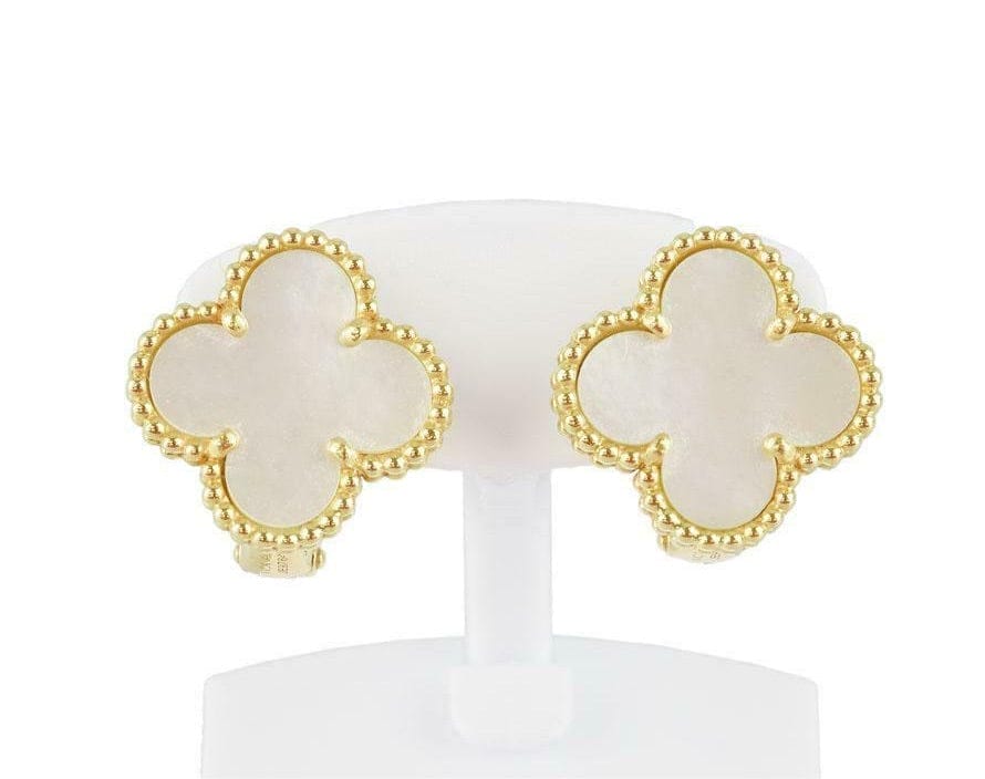 Van Cleef & Arpels Vintage alhambra 18K Yellow Gold750 Shell earring