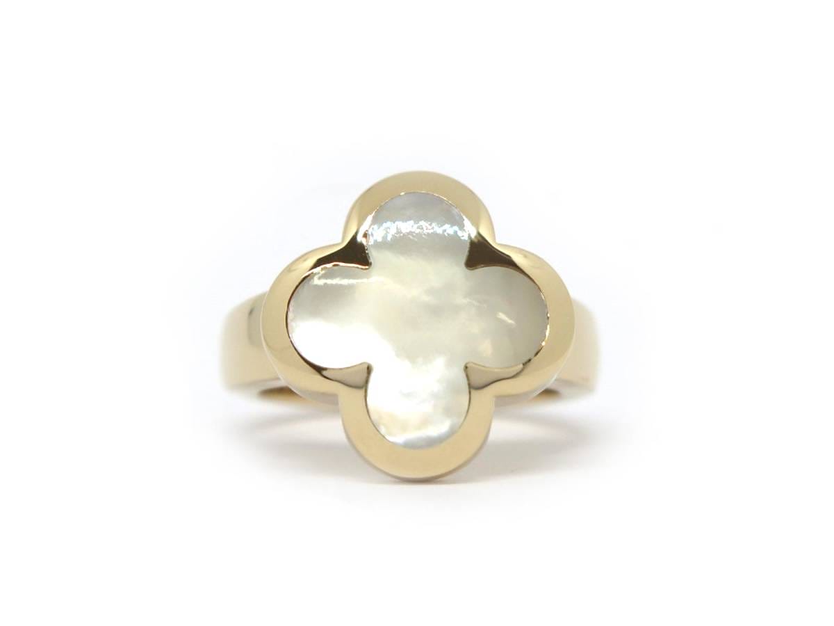 Van Cleef & Arpels Mother of Pearl Pure Alhambra 18Kt Yellow Gold Ring