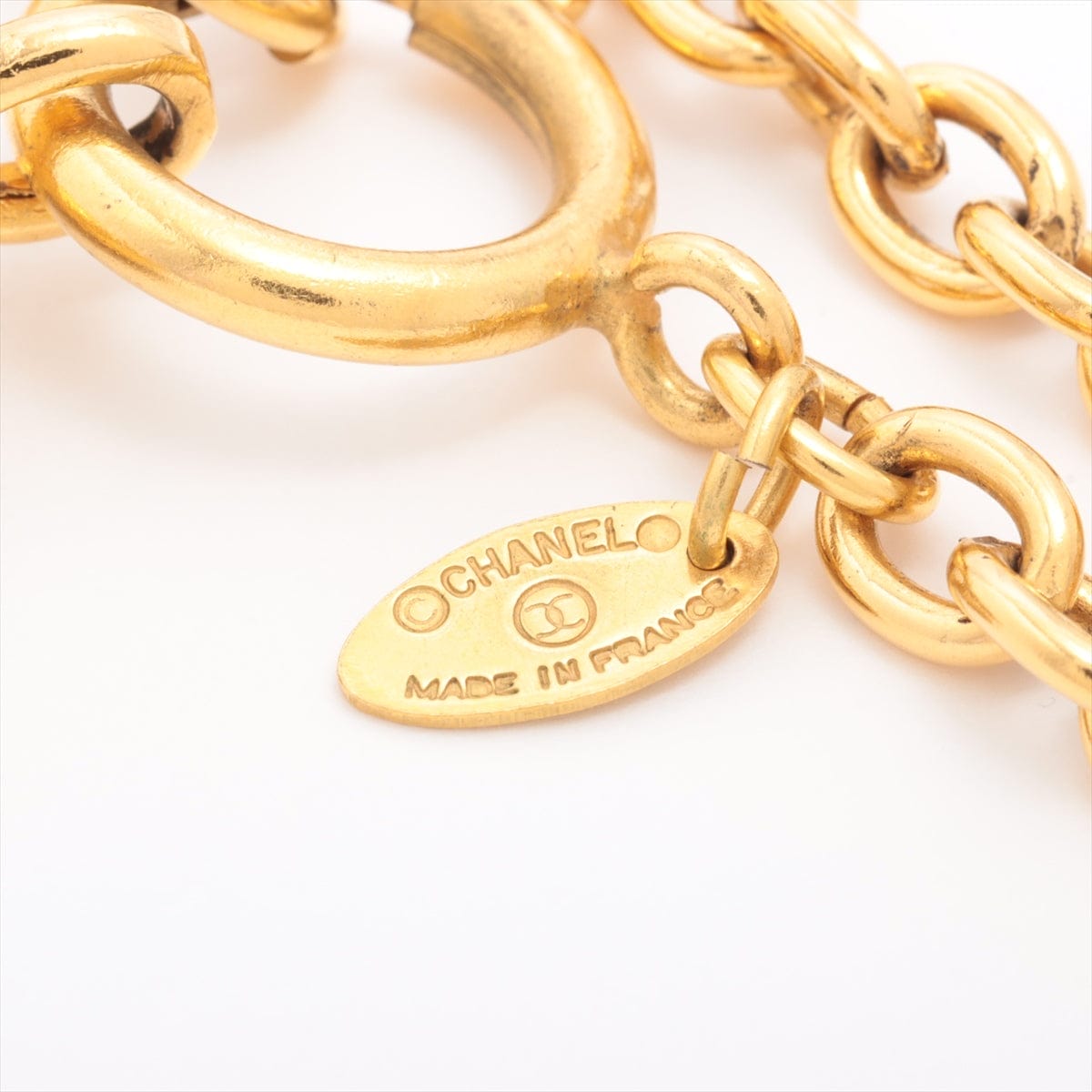 Vintage CHANEL 24Kt Gold CC Medallion Long Necklace