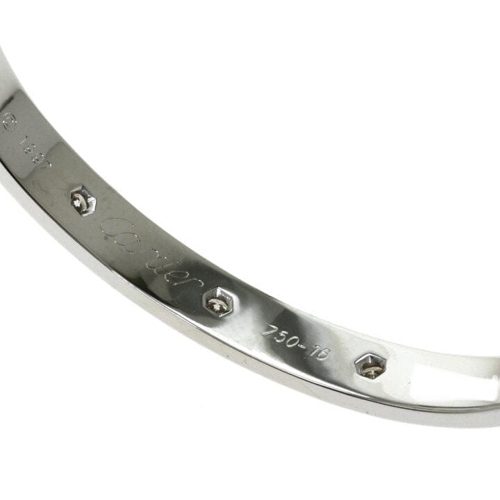 Cartier 10 Diamond 18KT White Gold Love Bracelet Size 16
