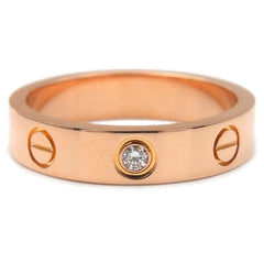 Cartier Mini 1P Diamond Love Ring Rose Gold US 5