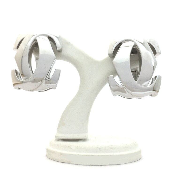 Cartier Penelope Double C 18KT White Infamous Gold Earrings