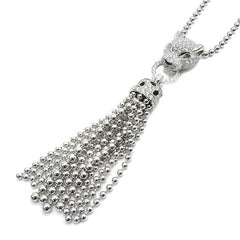 Cartier Diamond-Paved Panthere de Emerald Onyx Sautoir Tassel Nevklace