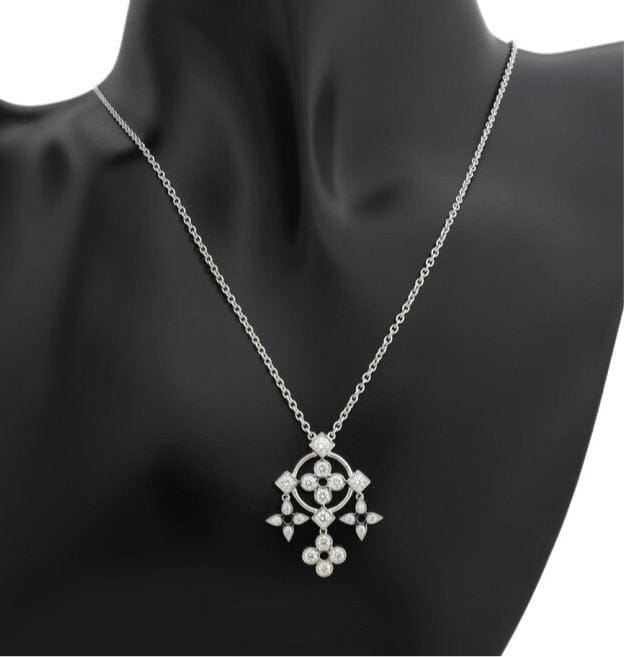 Louis Vuitton Diamond Pendantiff de Dantil 18KT White Gold Necklace & Pendant
