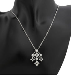 Louis Vuitton Diamond Pendantiff de Dantil 18KT White Gold Necklace & Pendant