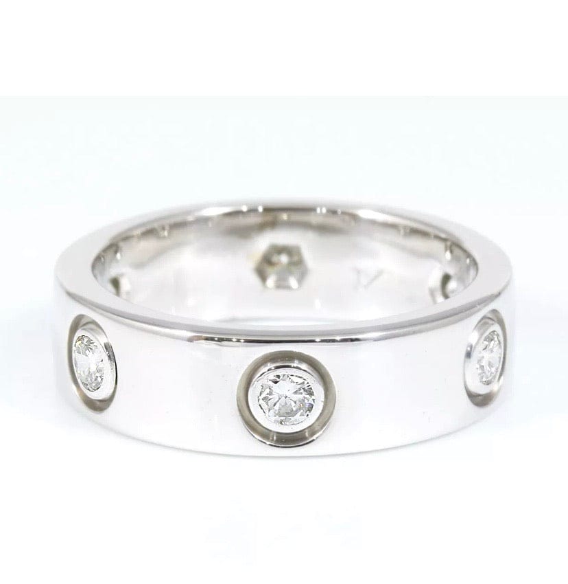 Cartier Full Diamond 18KT Gold Love Ring Size 5.75