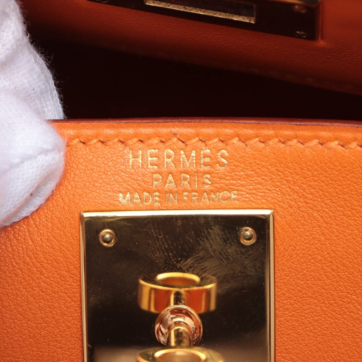 HermÃ¨s Kelly 28 Taurrilon Clemence Orange Leather Gold Hardware Bag Satchel